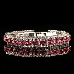 Jewelry - 12 CTW Pink Zircon White CZ Tennis Bracelet Silver Jewelry - 12 CTW Pink Zircon White CZ Tennis Bracelet Silver